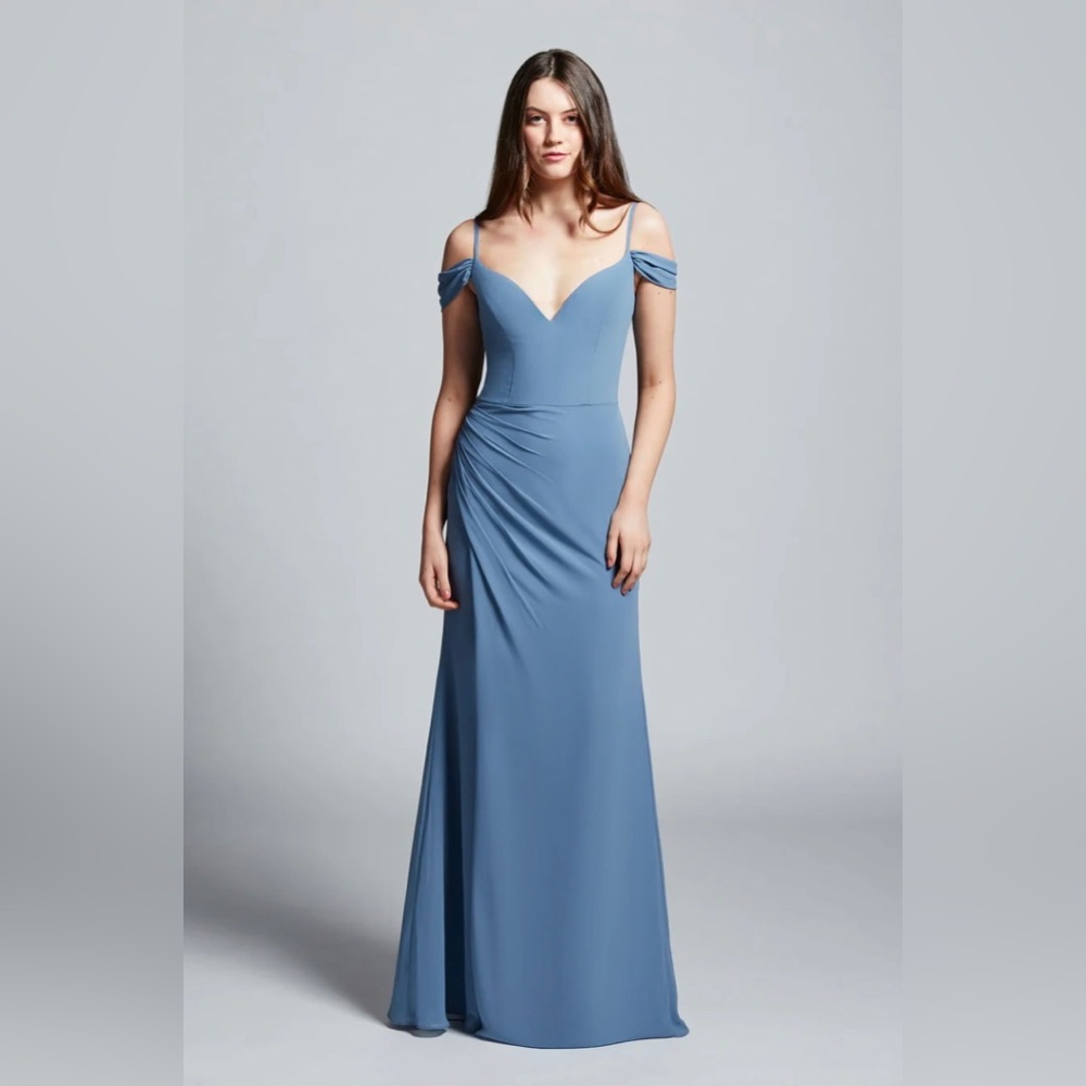 Hayley Paige Occasions Cornflower Bridesmaid Dress